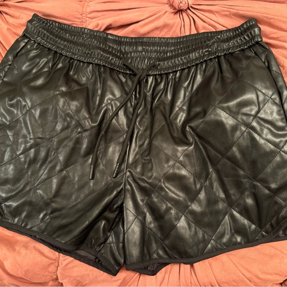 New Dear John Faux Leather Shorts